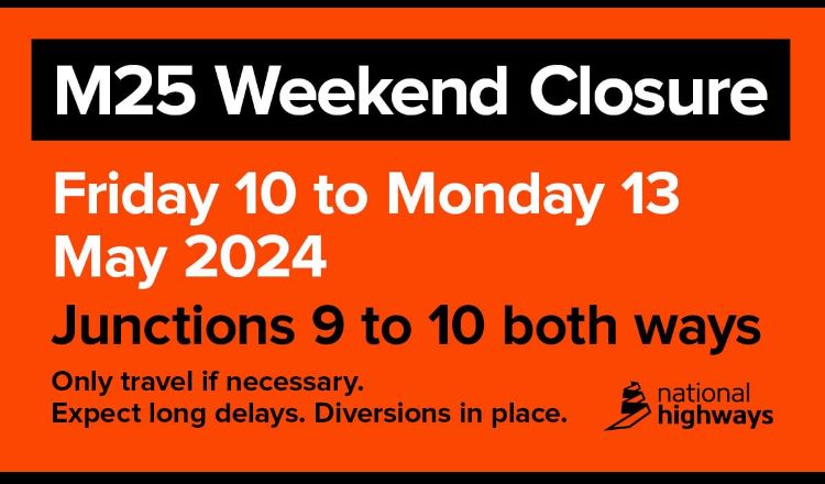 M25 closure 10th - 13th May 2023