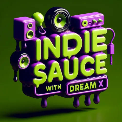 DALL·E 2024-04-18 16.14.09 - 3D illustration of a logo design for the radio show 'INDIE SAUCE with Dream X'. The design should feature bold, modern typography with an urban flair,.webp